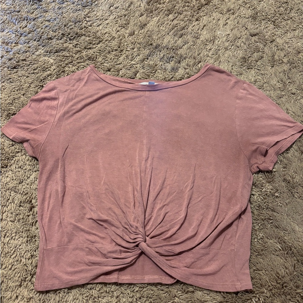 Women's Mauve Twist Front Top